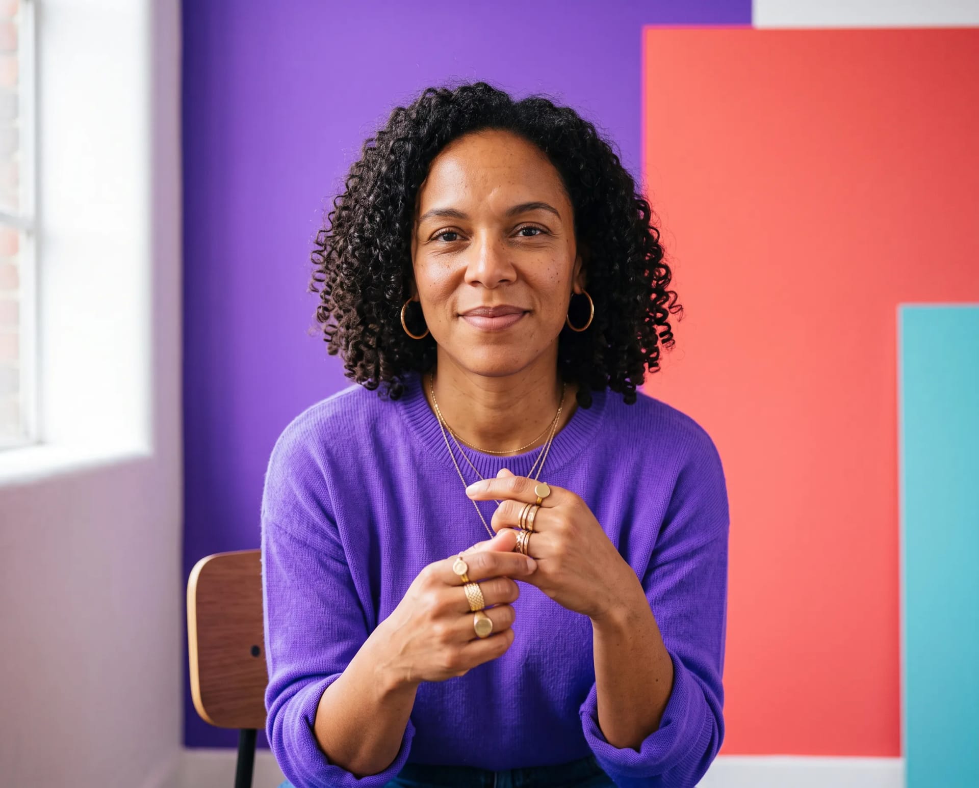 Jade Thompson, ADHD coach at Loud Brain Coaching in Leeds, calm and direct to camera